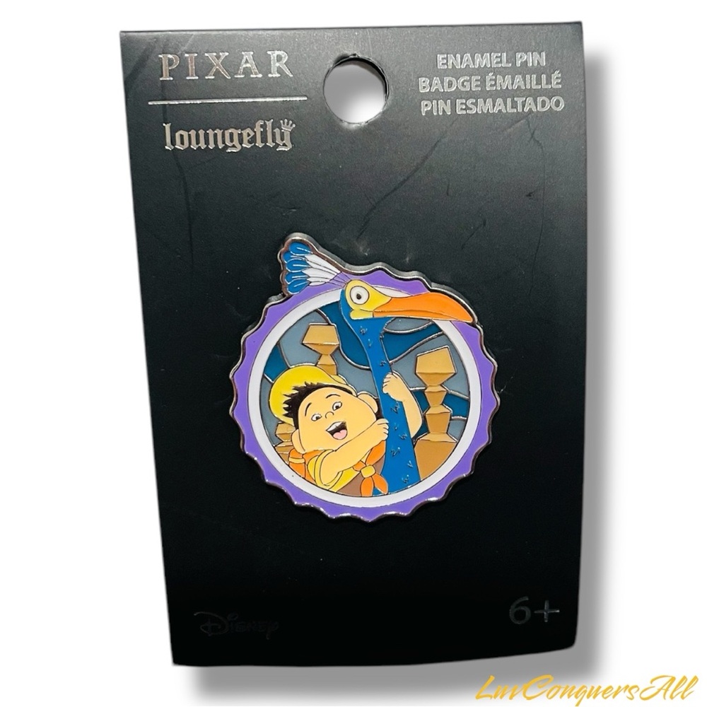 Loungefly Disney Pixar Up Kevin & Russell Stained Glass Enamel Pin